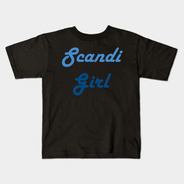 Scandi Girl Blue Two Tone Kids T-Shirt by Maries Papier Bleu